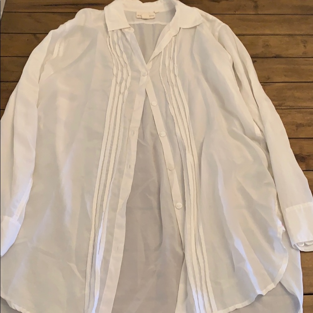 Dkny White Light Weight Button Down - image 1